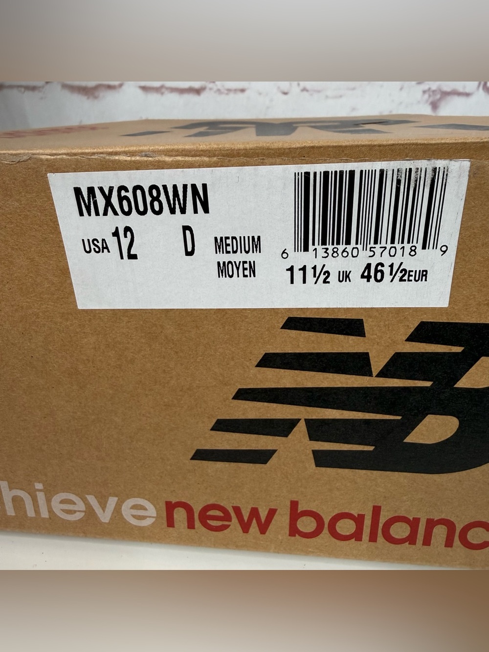 NEW BALANCE MX608 Men’s 12D NEW IN BOX Cross Training White Navy Leather Sneaker - Picture 8 of 14
